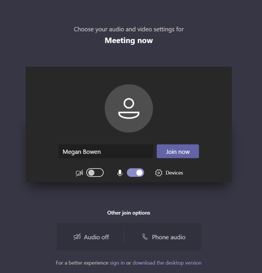 Microsoft Teams meeting:
